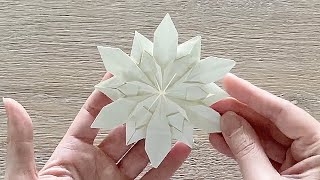 Origami Christmas Snowflake  Paper Snowflake [upl. by Trebmer]