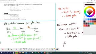 Thermodynamique  Exercice Calorimétrie [upl. by Layney]