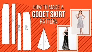 Pattern For Skirt With Godets  Pattern Drafting  Fashion Design [upl. by Sokim]