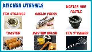 Essential Kitchen Utensils in English  Names Uses and Easy Examples [upl. by Dallon]