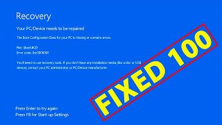 Your PCDevice Need to be Repaired BCD Error Code 0xc000000F  Windows Recovery Blue Screen Error [upl. by Nitsew812]