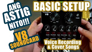 V8 SOUNDCARD BASIC SETUP  FOR VOICE RECORDING  COVER SONG RECORDING [upl. by Rennoc]