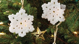 Crochet Popular Snowflake Pattern  EASY  The Crochet Crowd [upl. by Pfister]