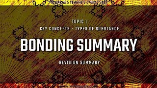 GCSE Chemistry 19 Bonding Revision Summary [upl. by Murrah119]