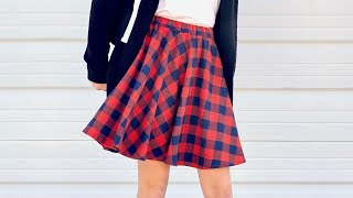 DIY Circle Skirt with enclosed elastic waistband Any age  Any size Easy [upl. by Algy]