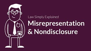 Misrepresentation and Nondisclosure  Contracts  Defenses amp Excuses [upl. by Britteny961]