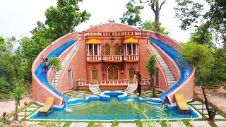 Build Most Wonderful Mud Villa Twin Water Slide Gorgeous Swimming Poolamp Pool Top Villa Full [upl. by Tran380]