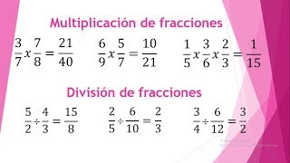 MULTIPLICACION Y DIVISION DE FRACCIONES 6 EJERCICIOS RESUELTOS [upl. by Shannan]