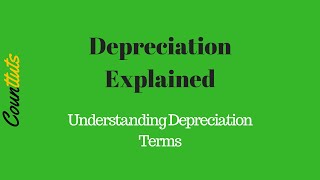 Understanding Depreciation Terms [upl. by Austen]