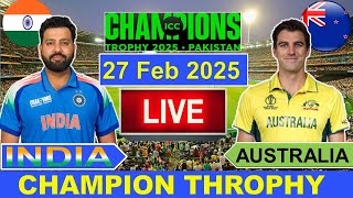 🔴LiveIndia vs Australia ICC Champion Trophy Live  IND vs AUS Live Cricket Match Today  Cricket [upl. by Alyakcm705]