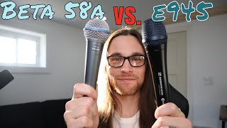 Sennheiser e945 vs Shure Beta 58a  Vocal Mic Shootout Comparison [upl. by Hassi]