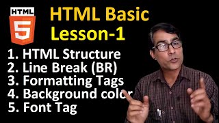 HTML Basic Course for Beginners in hindi Lesson1  Web Designing with HTML Notepad in hindi [upl. by Earased]