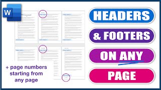 Headers amp Footers on ANY page in WORD  Microsoft Word tutorials [upl. by Mcclenaghan529]