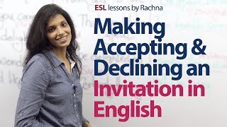 English lesson  Making Accepting amp Declining an invitation in English [upl. by Nodroj]