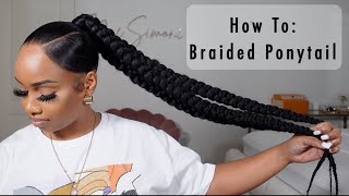 How To Sleek Ponytail With 3 Braids  Beginner Friendly [upl. by Bilicki]