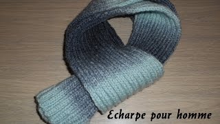 Tuto Echarpe homme en cote 22 facile et rapide  knitting scarf for man [upl. by Auroora493]