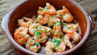 Gambas al Ajillo  Tapa típica española receta tradicional [upl. by Amahs]