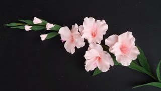 ABC TV  How To Make Gladiolus Flower From Crepe Paper  Craft Tutorial [upl. by Rivy]