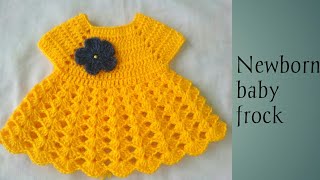 Crochet newborn baby frock Hindi part 1 [upl. by Moazami425]