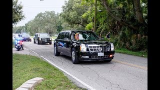 President Donald Trump FULL Motorcade 2018 Tampa 73118 [upl. by Hako36]