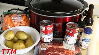 How to Make a Pot Roast in the Slow CookerEasy Crock Pot Beef Stew [upl. by Milo]