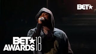 quotStay Wokequot Meek Mill amp Miguel In An Emotional Police Brutality Live Performance  BET Awards 2018 [upl. by Bolen8]