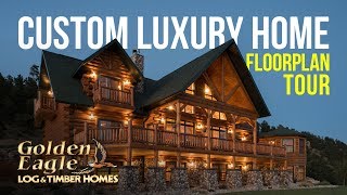 Custom Luxury Home Floorplan Tour by Golden Eagle Log and Timber Homes [upl. by Cowan582]