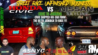 JAMAICA VS NYC STREET RACING 45 NYC TURBO K20 VS SKYLINE R32 MODDED TESLA VS 45 IT GETS HEATED 😱 [upl. by Nahn]