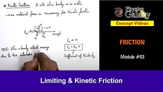 Class 11 Physics  Friction  3 Limiting amp Kinetic Friction  For JEE amp NEET [upl. by Yadnus271]