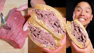 ASMR  Roast Beef Sandwich  MUKBANG  COOKING [upl. by Brookner]