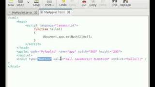 Java Applet Tutorial 9 Calling Applet Method from JavaScript [upl. by Enyrehtak41]