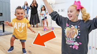 JOJO SIWA TEACHES JAYDEN HOW TO WALK FOR THE FIRST TIME [upl. by Aekal208]