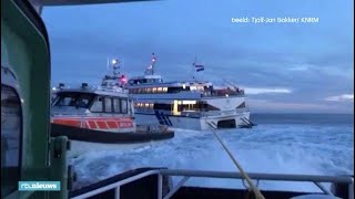 In beeld vastgelopen veerboot Terschelling losgetrokken  RTL NIEUWS [upl. by Annoed]