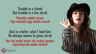 Trouble Is A Friend  Lenka Lyrics video dan terjemahan [upl. by Flemming]