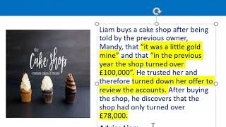 How to apply misrepresentation Liam cupcake scenario [upl. by Vahe]