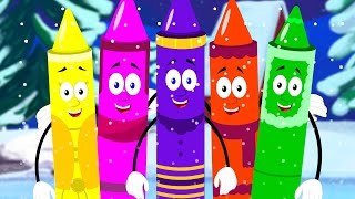 Five Little Crayons  Learn Colors  Christmas Carols  Xmas [upl. by Germaine]