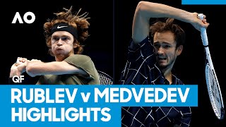 Andrey Rublev vs Daniil Medvedev Match Highlights QF  Australian Open 2021 [upl. by Ekud]