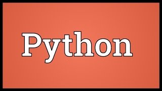 Python Meaning [upl. by Fern]