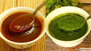 2 chutneys for chaat Dahi bhalla pani puri sandwich  चाट चटनी रेसिपी  Green and Red chutney [upl. by Rebliw973]