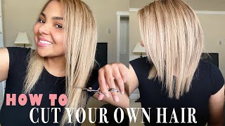 HOW TO CUT YOUR OWN HAIR AT HOME  DIY Layered Haircut Tutorial [upl. by Kohsa]