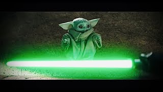 Luke gives Grogu Yodas Lightsaber HD [upl. by Atilol]