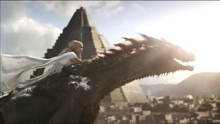 Daenerys Targaryen flying with her dragon Drogon S05E09 [upl. by Georgie]