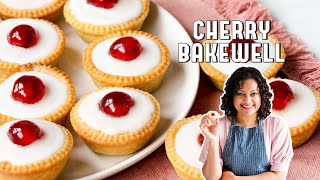 Cherry Bakewell Tartlet Recipe  Movers amp Bakers [upl. by Ahslek]