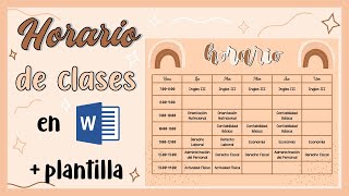 HORARIO DIGITAL EN WORD✨  plantilla editable❤️ [upl. by Nevlin560]