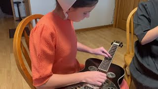 Angel Band gospel music videos from The Brandenberger Family featuring Melanies resonator guitar [upl. by Takashi88]