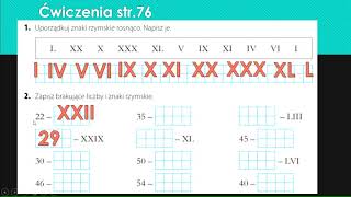 Znaki rzymskie  ćwiczenia utrwalające klasa III [upl. by Anavi]