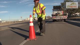 Northern Colorado Traffic Control  Cone Setting From Cone Cages [upl. by Ofloda]