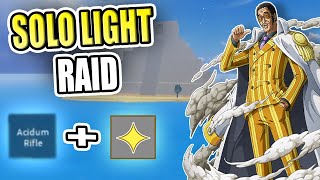 SOLO LIGHT RAID WITH ACIDUM RIFLE  LIGHT   Blox Fruits [upl. by Ainigriv]