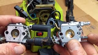 Replacing the Poulan chainsaw carburetor [upl. by Eilssel]