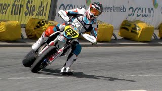 Supermoto Drifts Jumps amp Crashes  iDM St Wendel 2016 [upl. by Read]